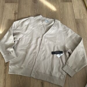 Originals Brooklyn Cloth Boxy Heavyweight V Neck Button Cardigan Beige Men S